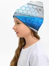 Детская шапка / 3D AQUA БРОНЯ ОБЪЕМНЫЕ СОТЫ