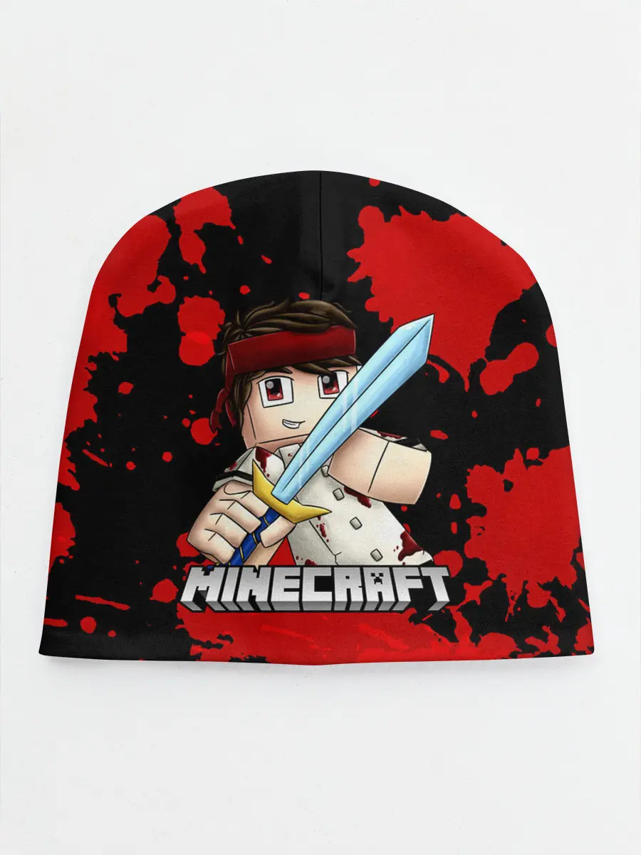 Детская шапка / Стив с мечом Minecraft