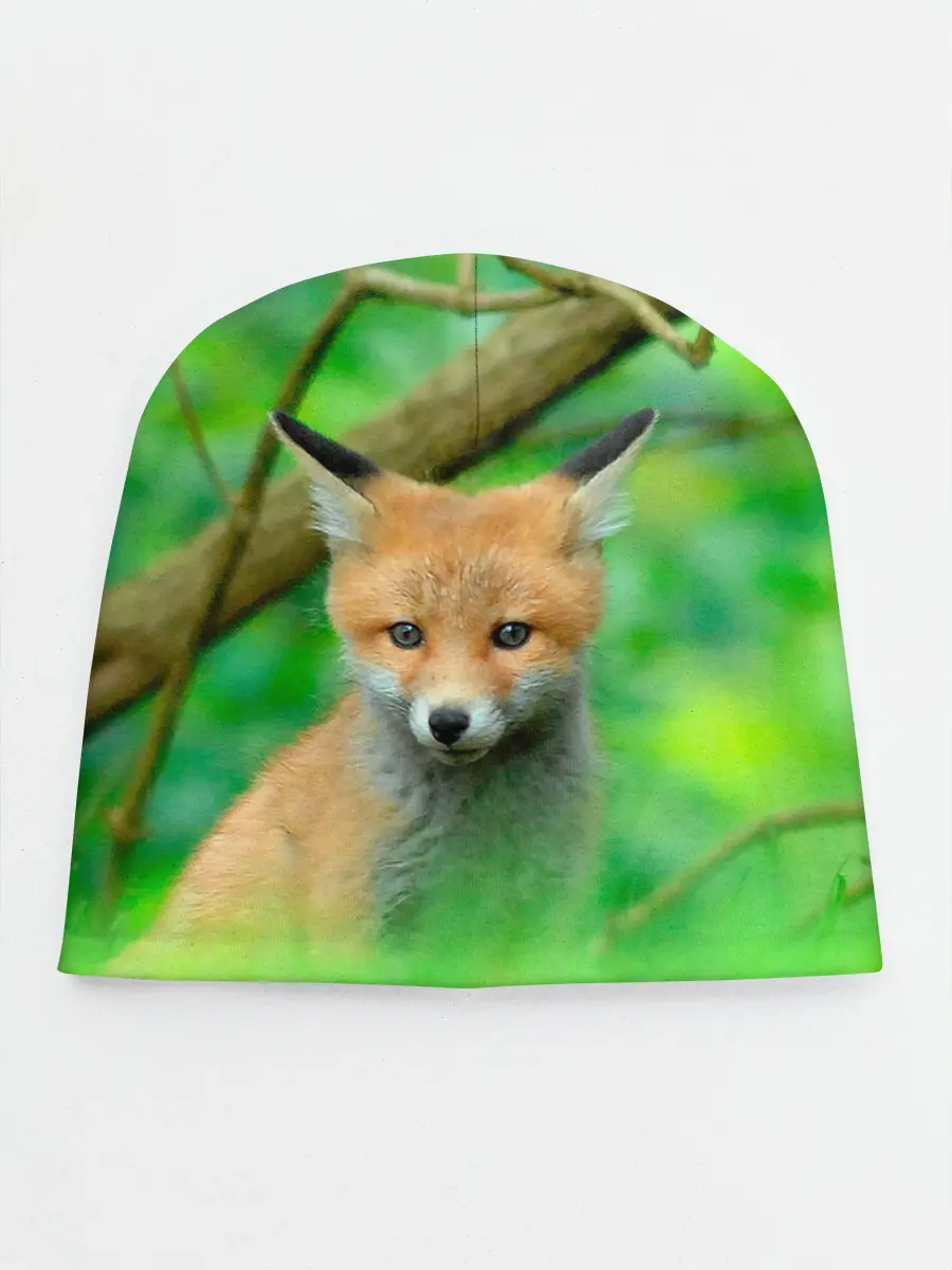 Детская шапка / Лисенок в зеленом лесу