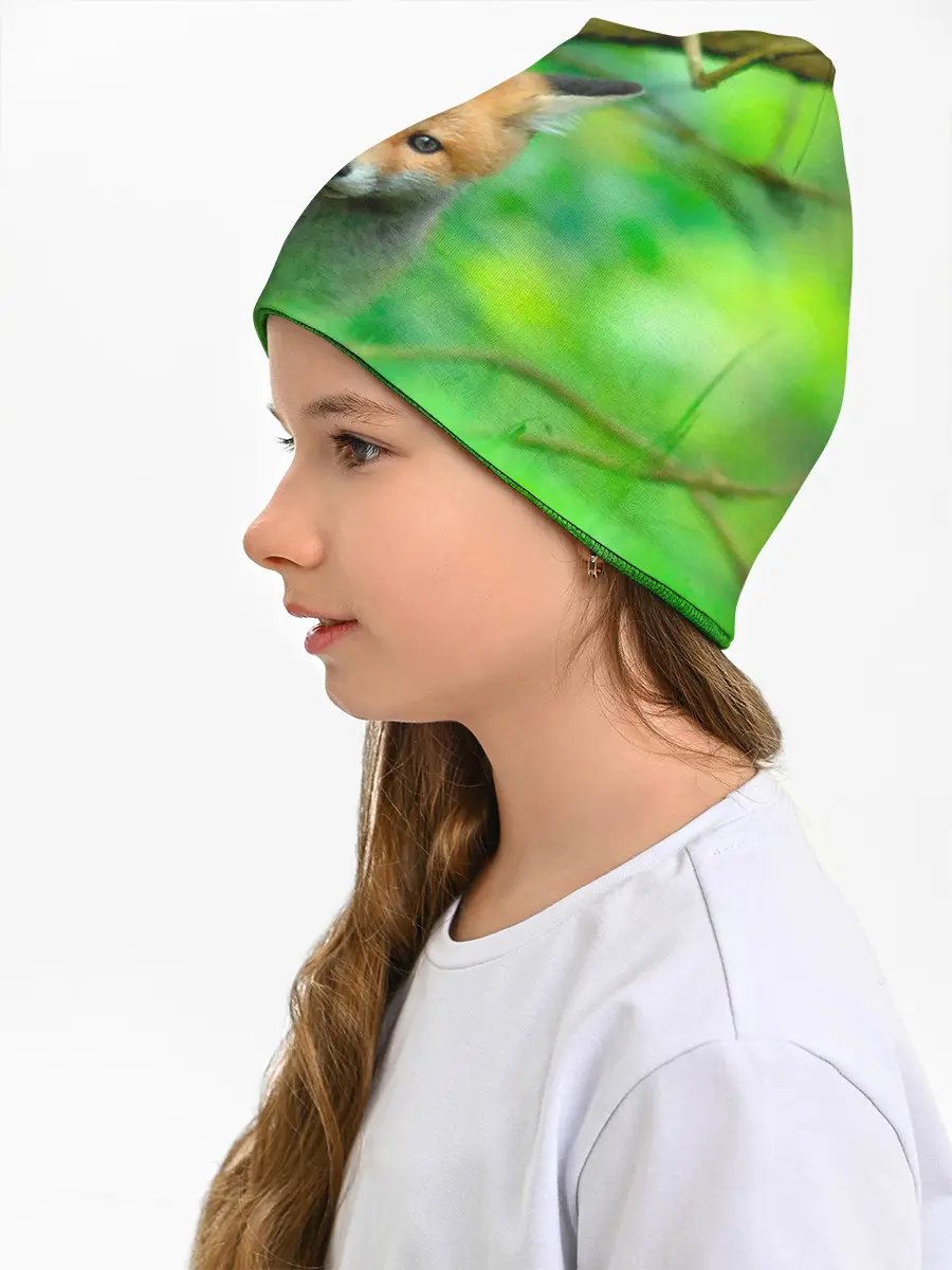 Детская шапка / Лисенок в зеленом лесу