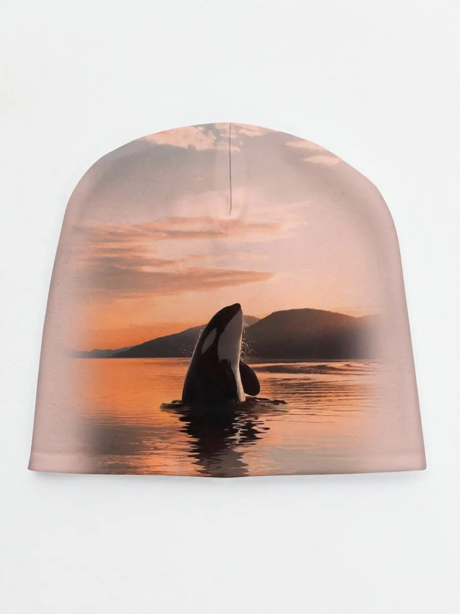 Детская шапка / касатки на закате
