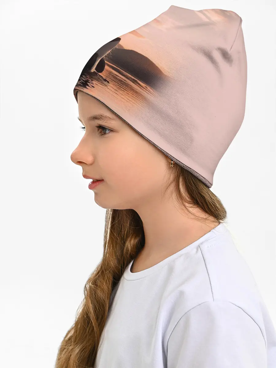 Детская шапка / касатки на закате