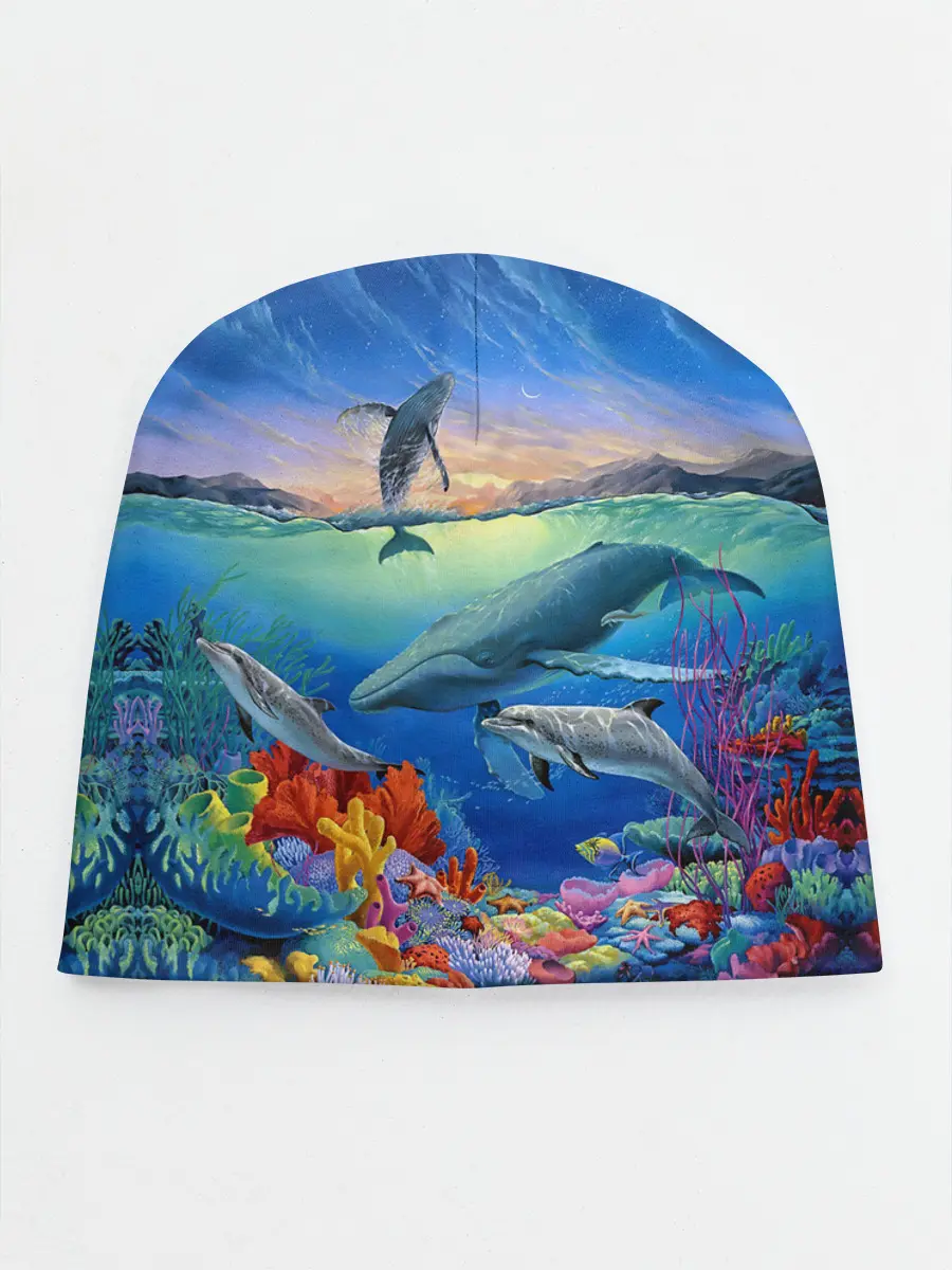 Детская шапка / Киты и дельфины