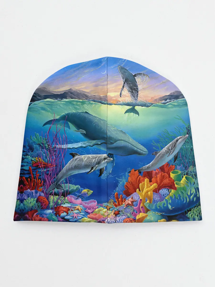 Детская шапка / Киты и дельфины