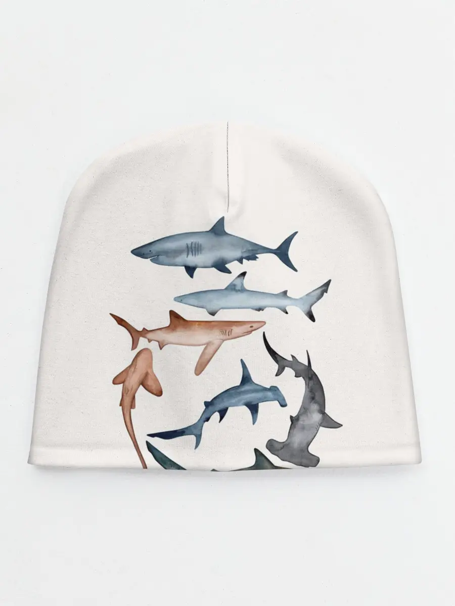 Детская шапка / акулы