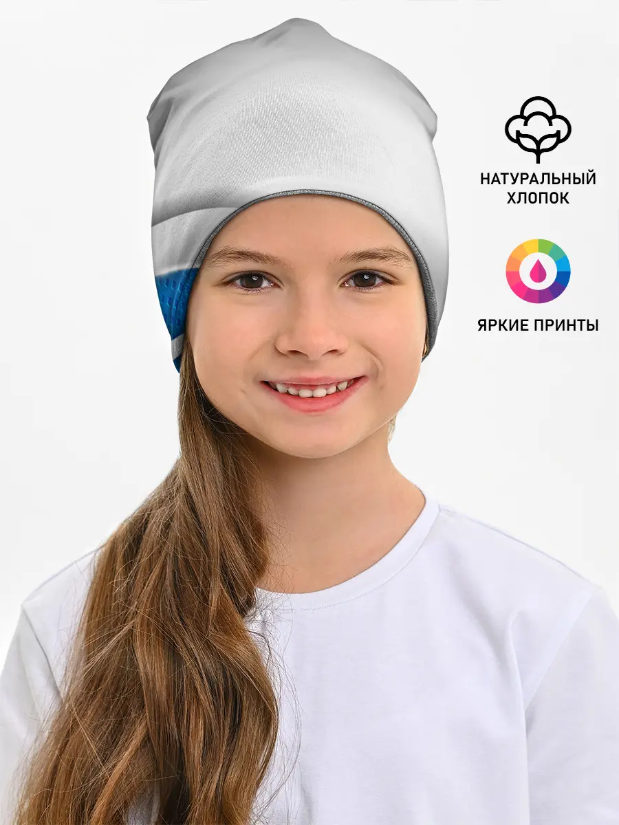 Детская шапка / 3D СЕРЕБРО BLUE LINES