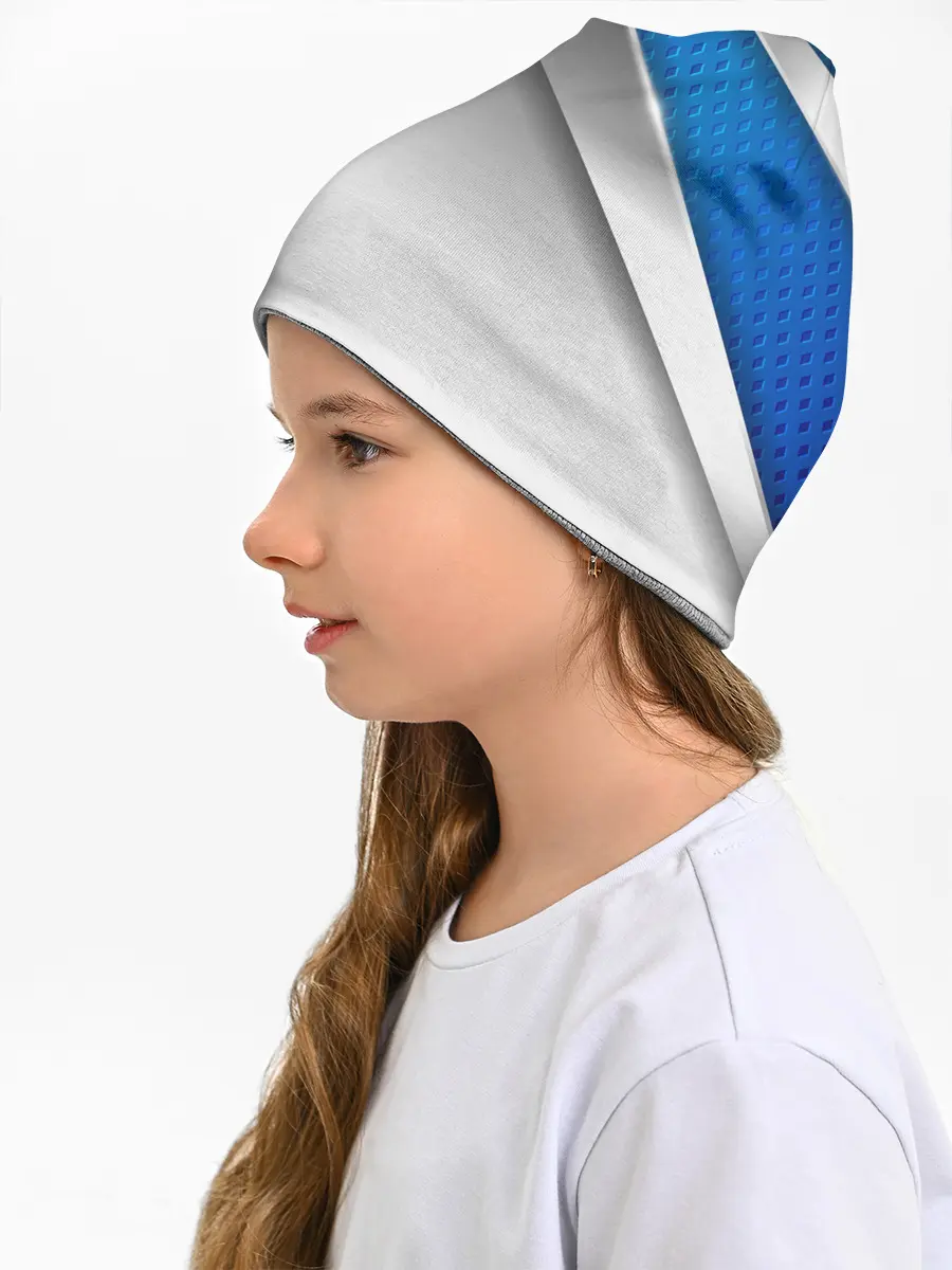 Детская шапка / 3D СЕРЕБРО BLUE LINES