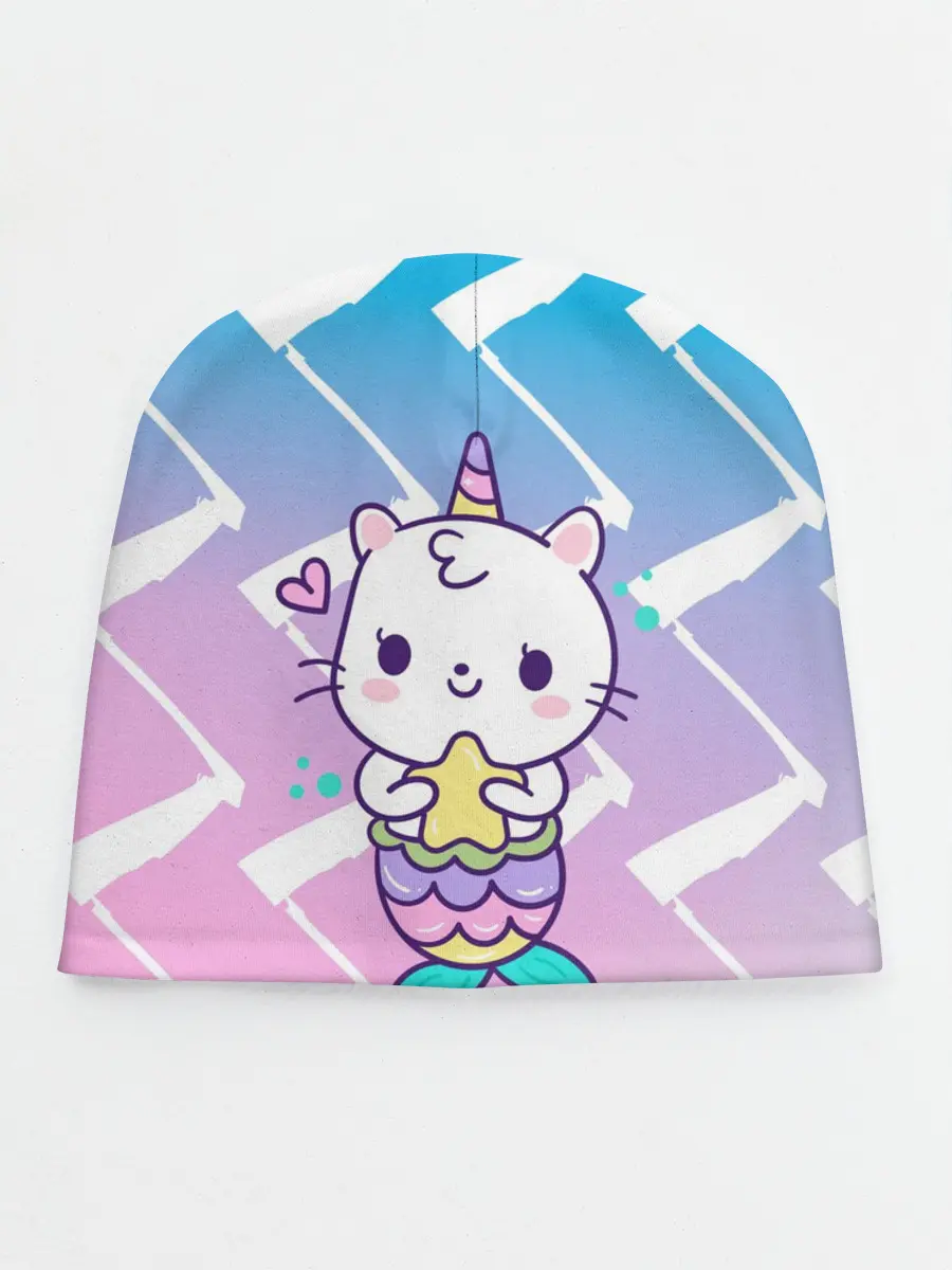 Детская шапка / Котик-рыбка-единорог