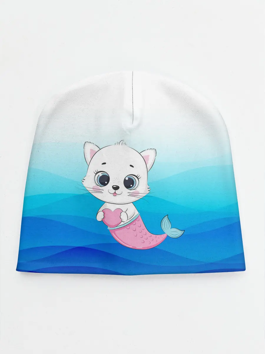 Детская шапка / Котик русалочка | Русалка с сердечком