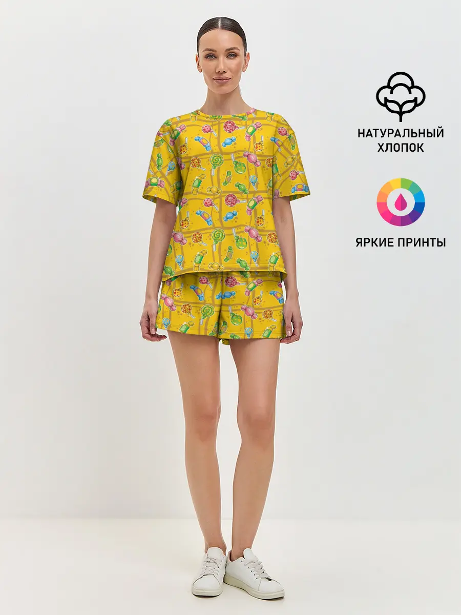 Женская пижама с шортами / Конфеты