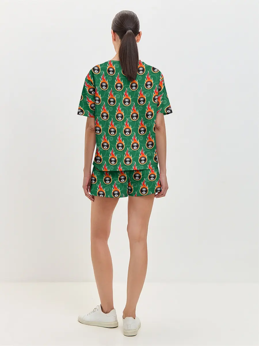 Женская пижама с шортами / бильярд-восьмёрка