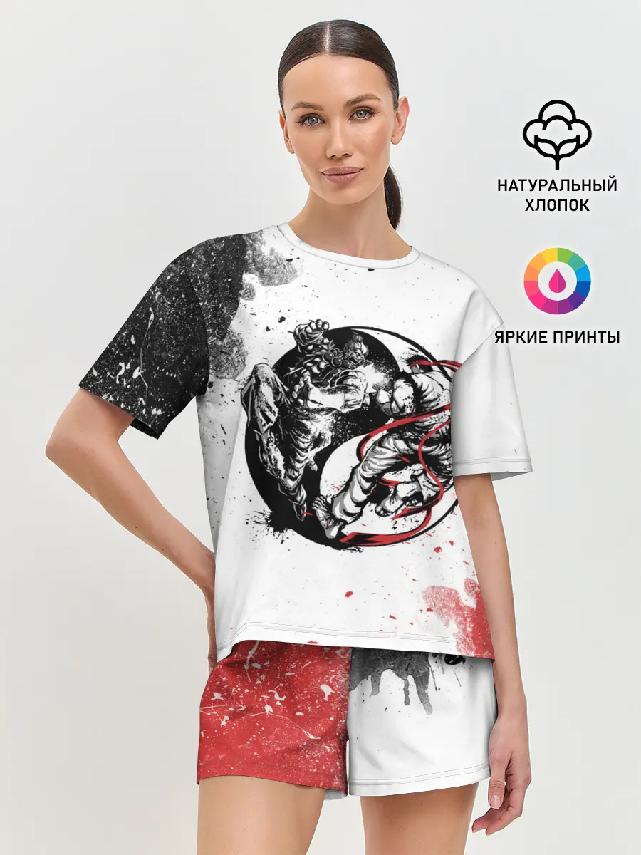 Женская пижама с шортами / Ryu vs Akuma