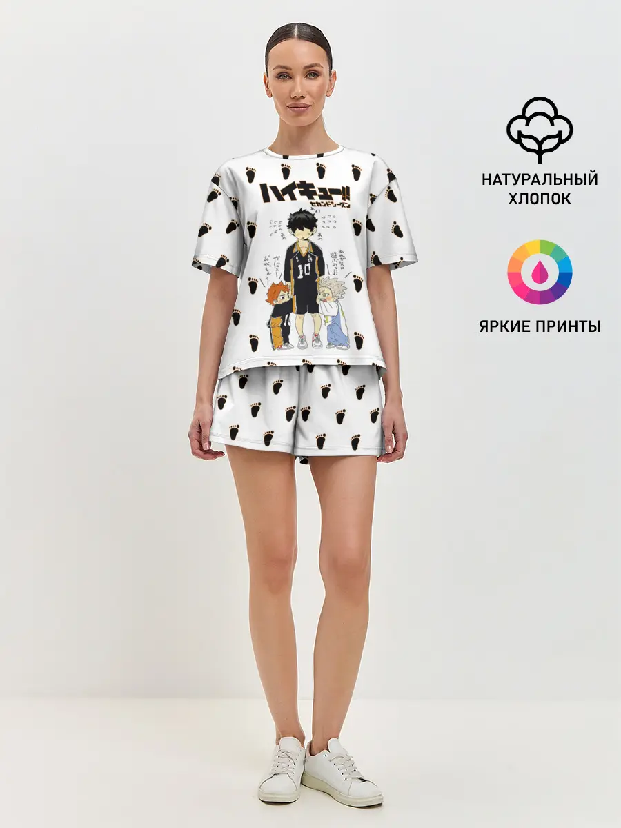 Женская пижама с шортами / Малыши Хината и Бокуто | Haikyuu!!