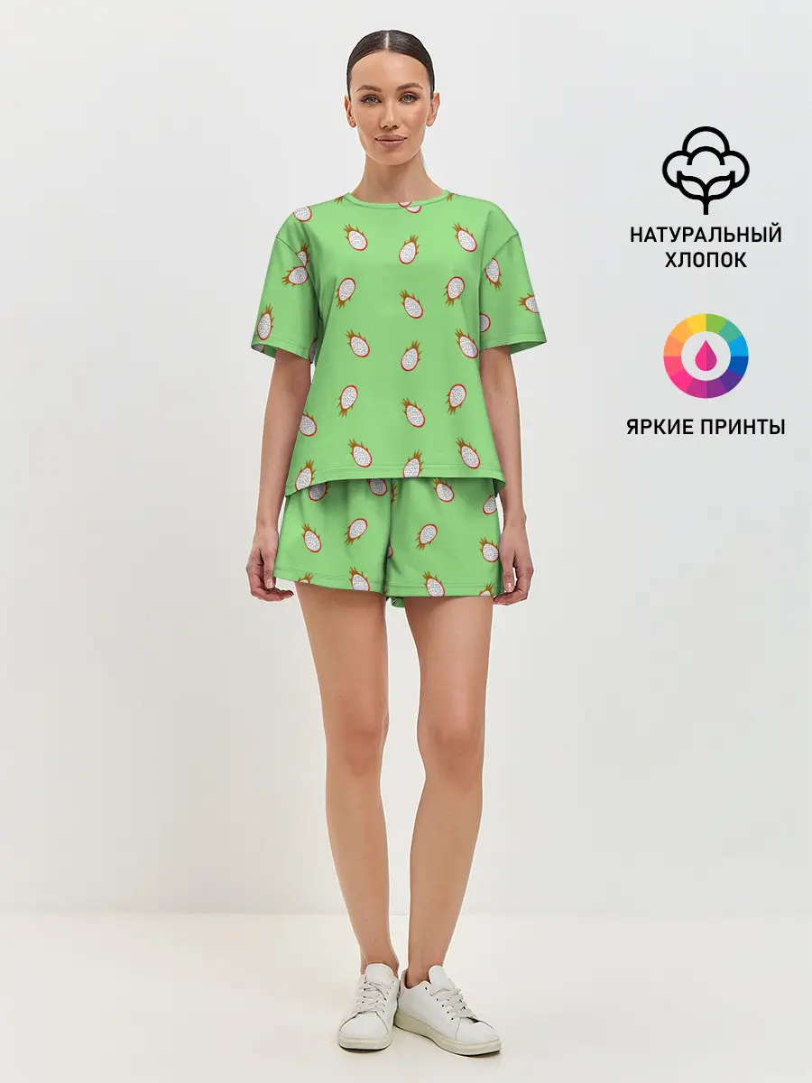 Женская пижама с шортами / Драконий фрукт