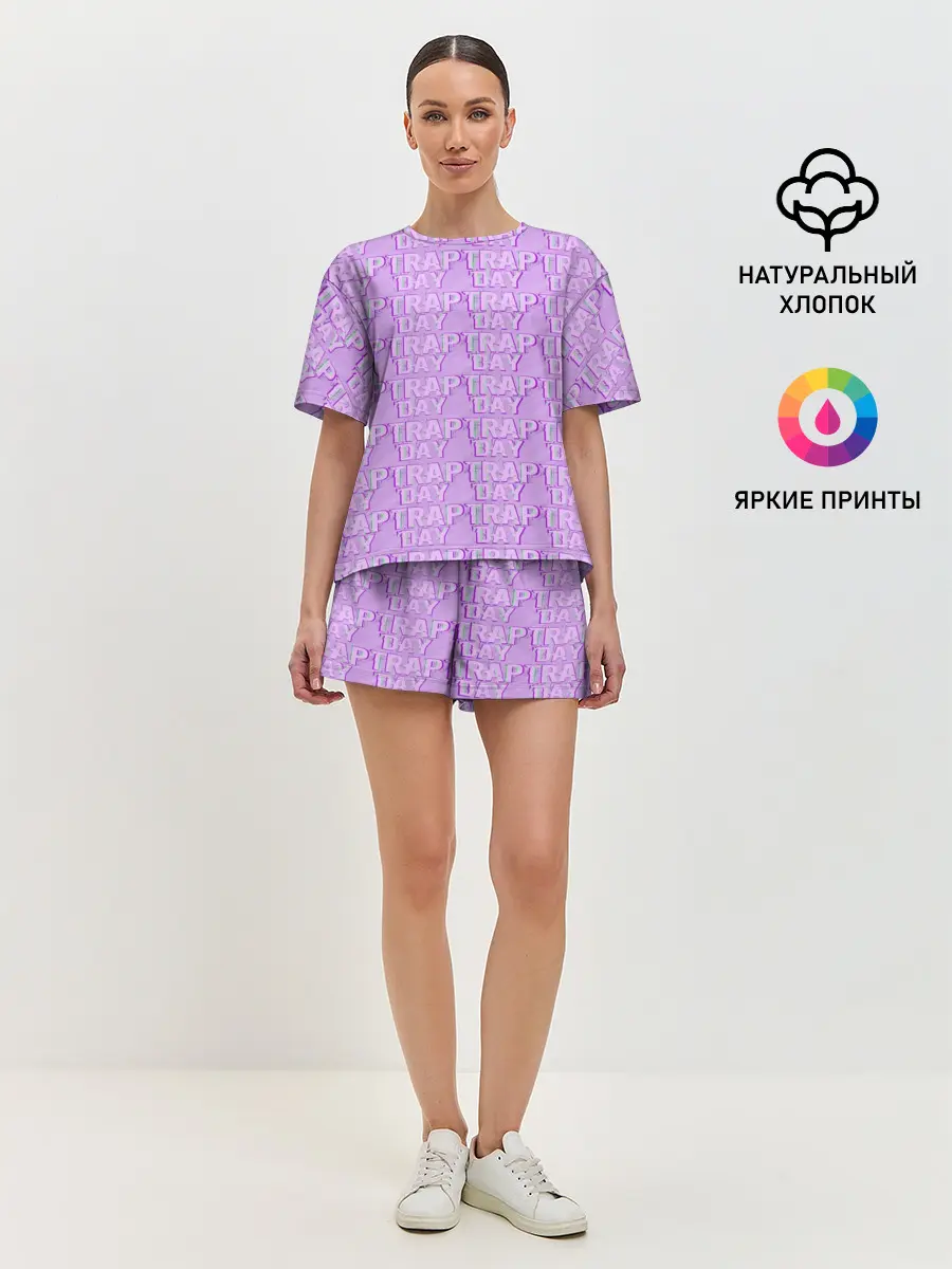 Женская пижама с шортами / Трехмерный Trap Day