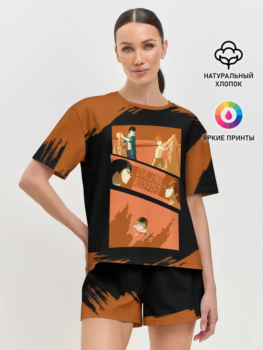 Женская пижама с шортами / Противостояние Хината и Кагеяма | Haikyuu!!