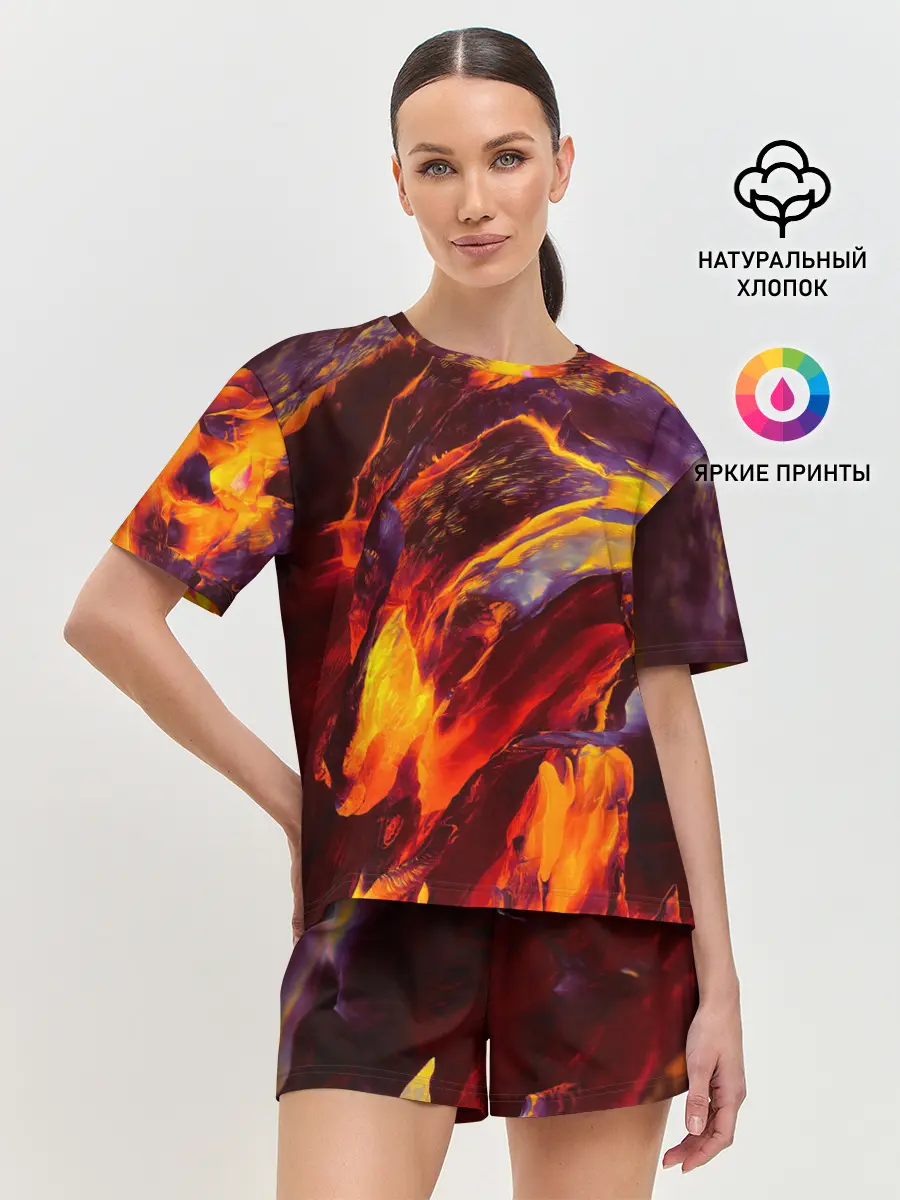Женская пижама с шортами / ОГНЕННЫЙ ГРАНЖ | FIRE GRUNGE