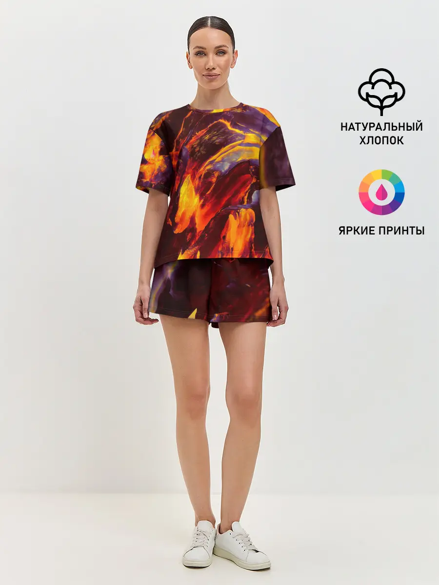 Женская пижама с шортами / ОГНЕННЫЙ ГРАНЖ | FIRE GRUNGE