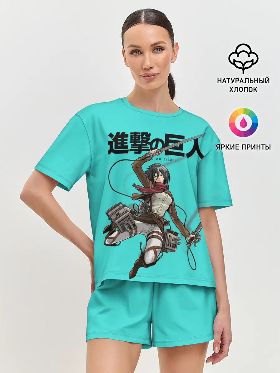 Женская пижама с шортами / Микаса Аккерман