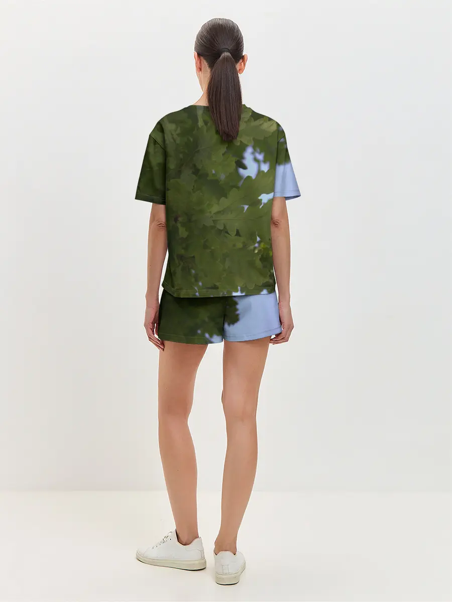 Женская пижама с шортами / Летние дубы