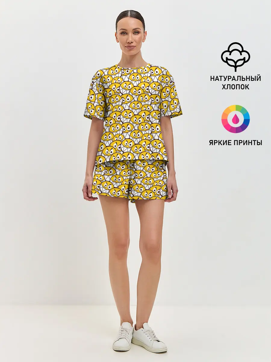 Женская пижама с шортами / Злые Смайлы