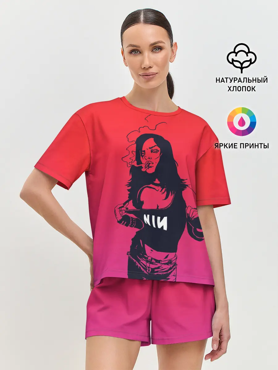 Женская пижама с шортами / Фанатка NIN