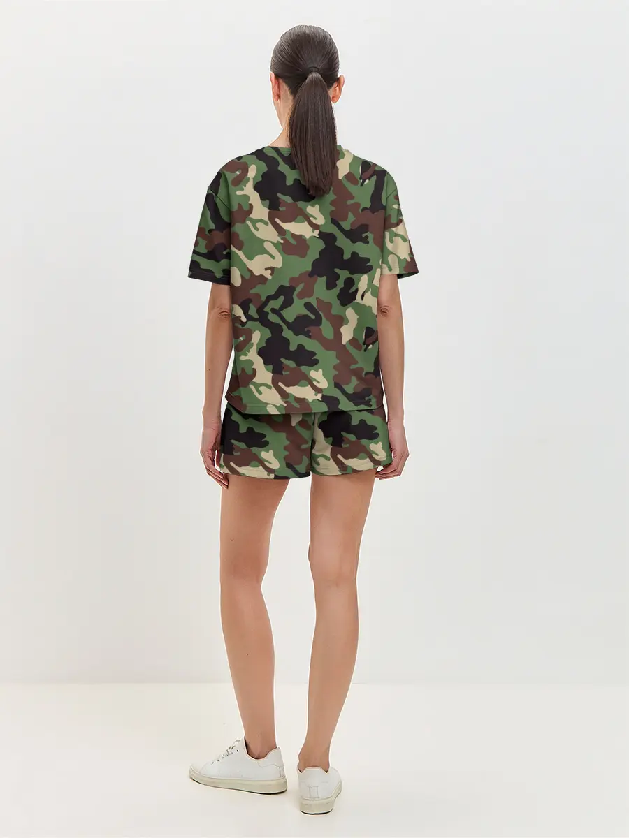 Женская пижама с шортами / Рыблака камуфляж