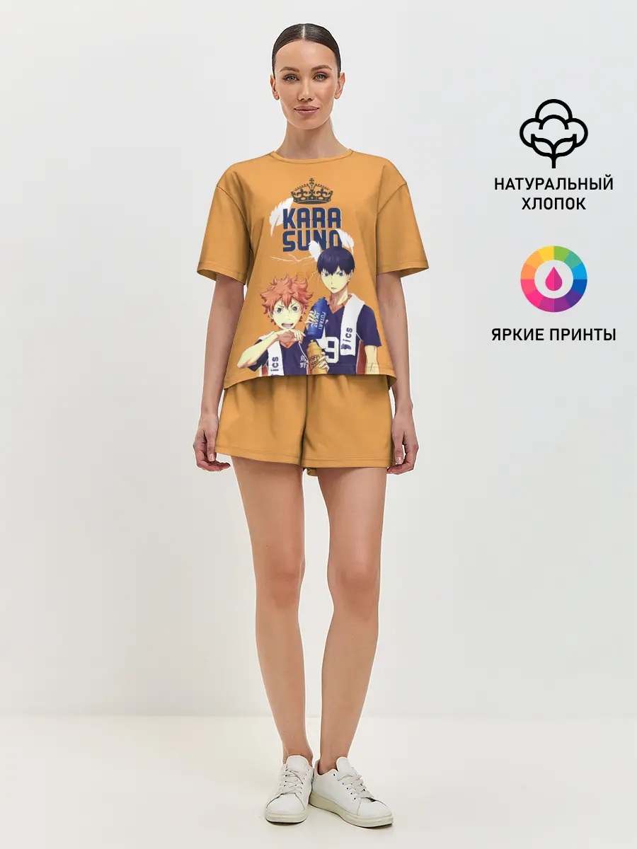 Женская пижама с шортами / Шоё Хината и Тобио Кагеяма