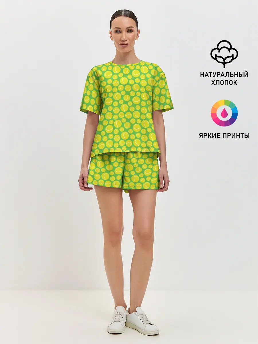 Женская пижама с шортами / Теннисные Мячики