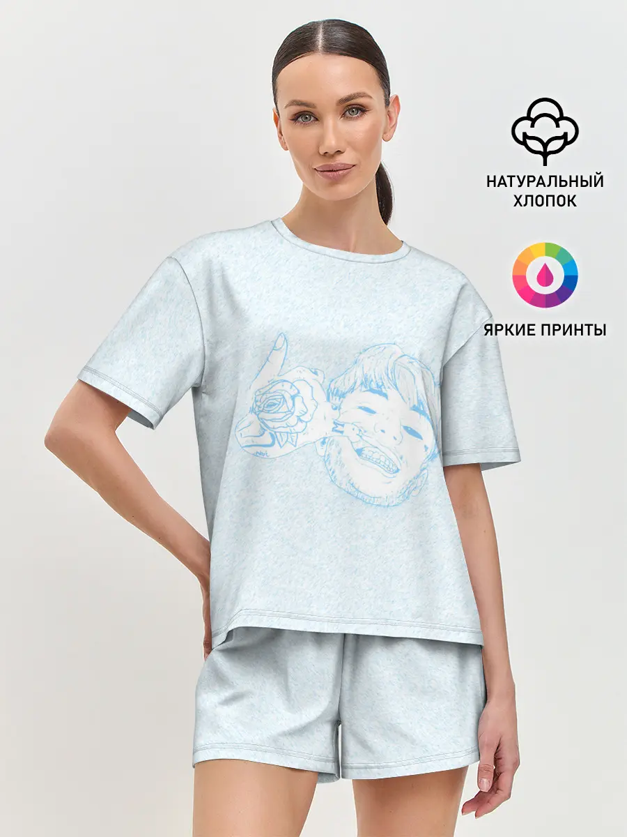 Женская пижама с шортами / Blue Lil Peep