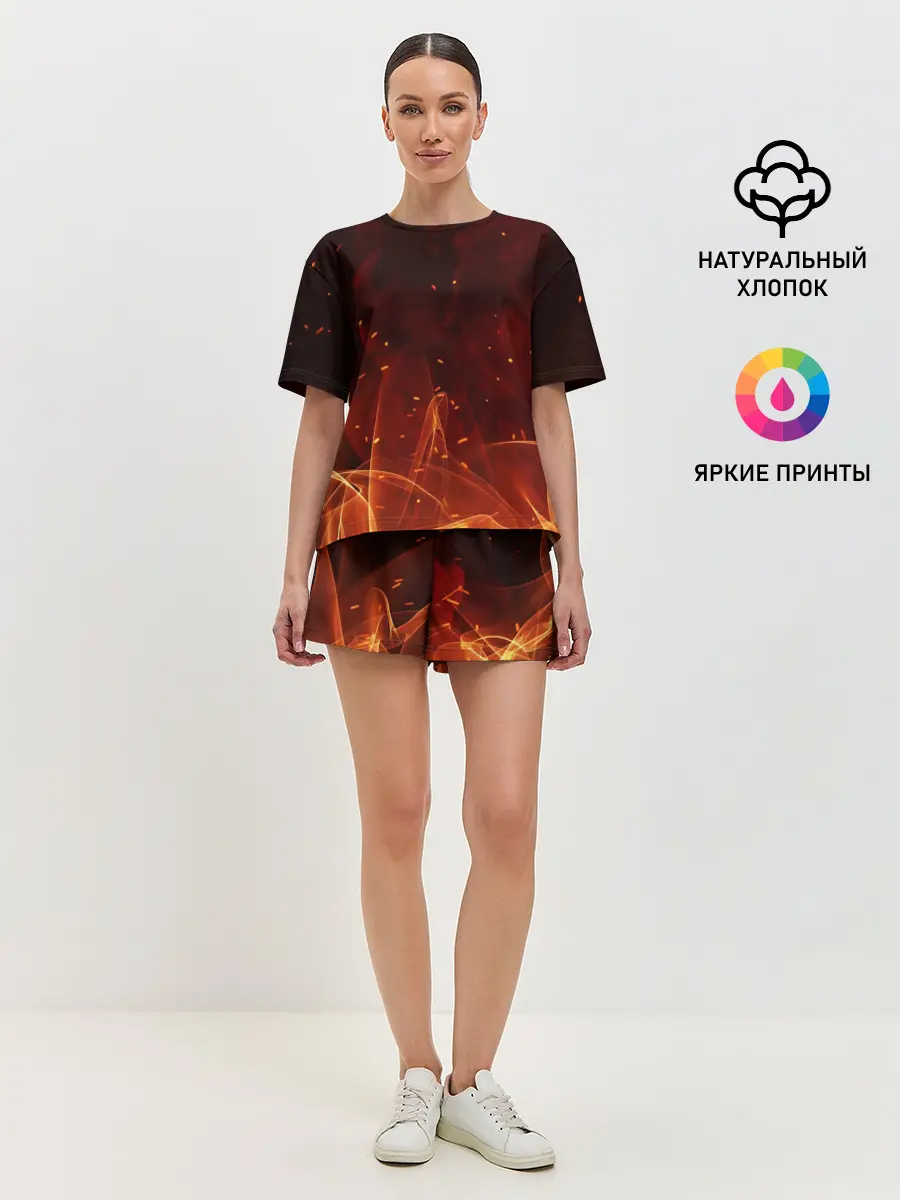 Женская пижама с шортами / ПЛАМЯ 3D