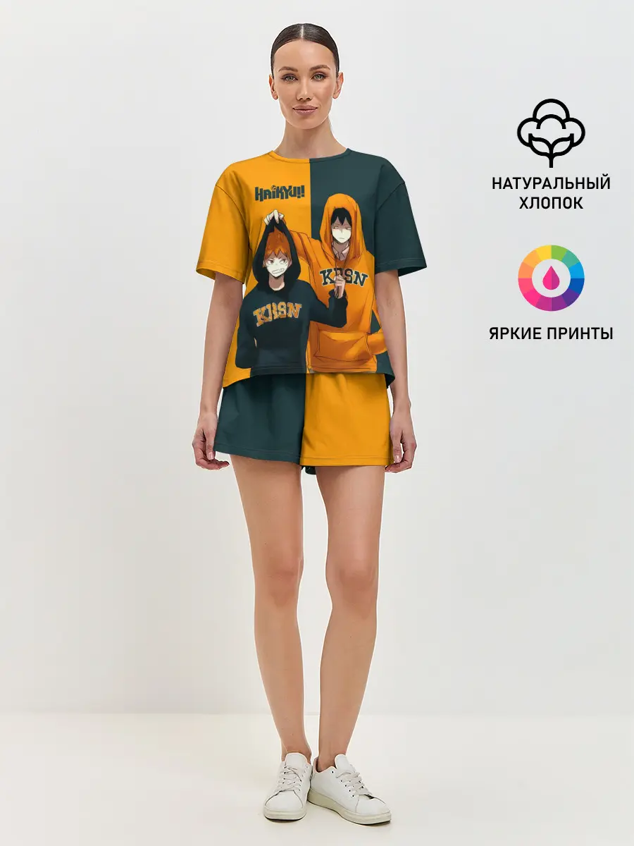 Женская пижама с шортами / Хината и Кагеяма из Карасуно