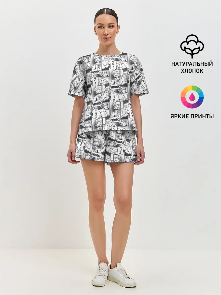 Женская пижама с шортами / Манга