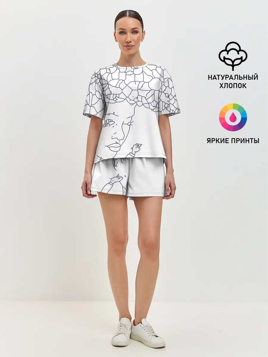 Женская пижама с шортами / Афро абстракция