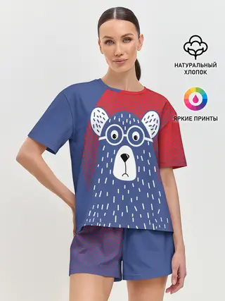 Женская пижама с шортами / Медведь