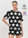 Женская пижама с шортами / Белые звёзды на чёрном фоне 2