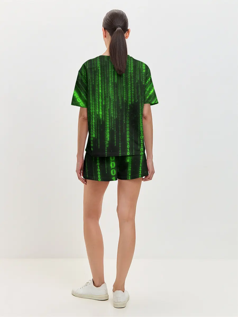 Женская пижама с шортами / Двоичный код 3D