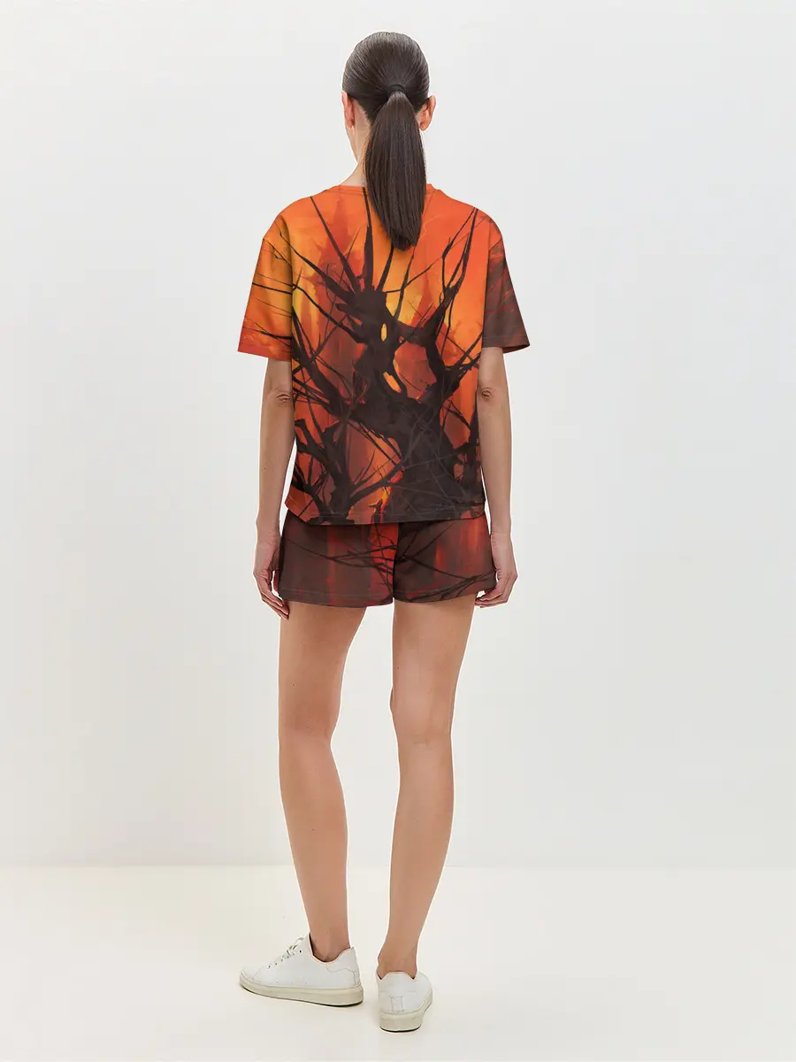 Женская пижама с шортами / ДРЕВО ХАОС 3D