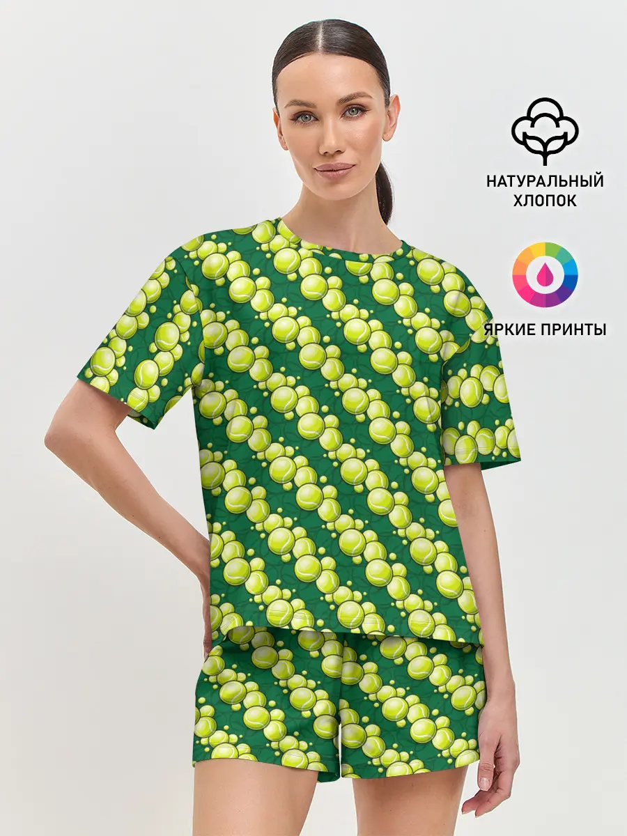 Женская пижама с шортами / Теннисные Мячики