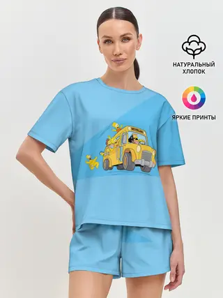 Женская пижама с шортами / Автобус в Неверленд