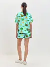 Женская пижама с шортами / черепашки и пальмы