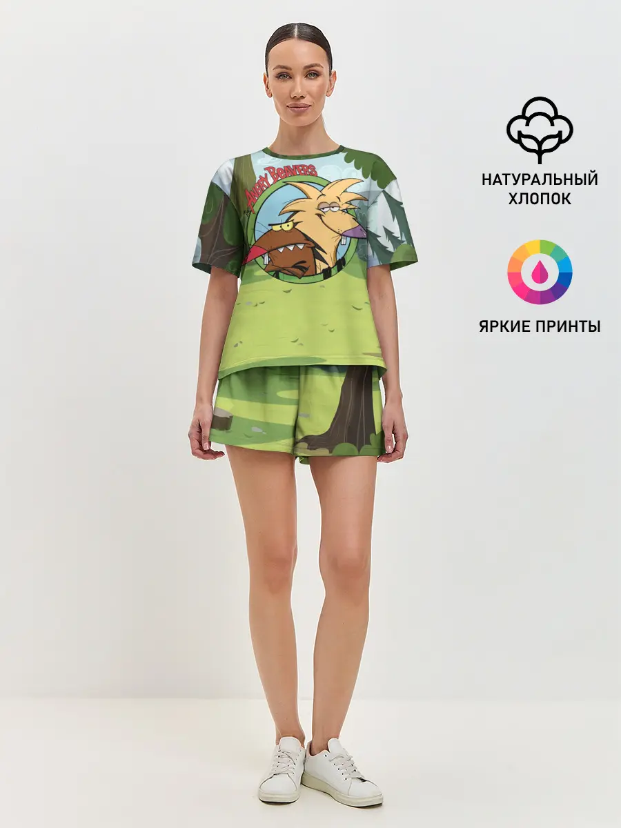 Женская пижама с шортами / Крутые Бобры | Angry Beavers