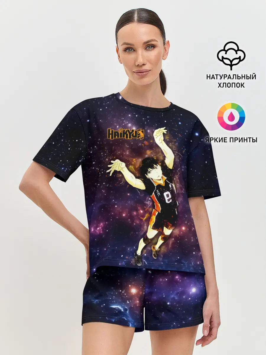 Женская пижама с шортами / Космический Тобио Кагеяма Haikyuu!!