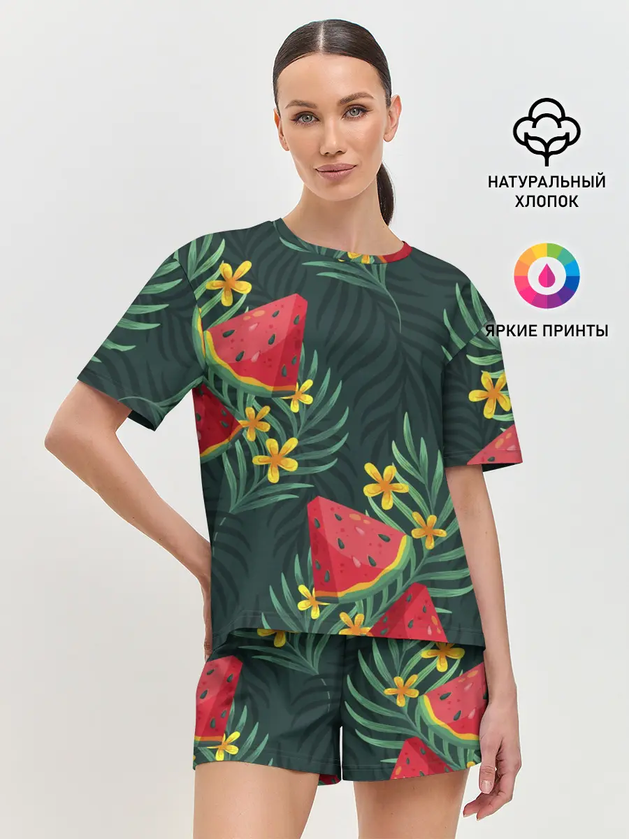 Женская пижама с шортами / Арзуб и папоротник