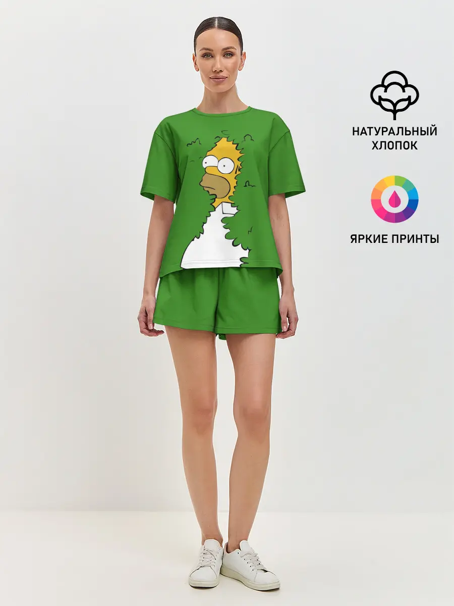 Женская пижама с шортами / Мем с Гомером