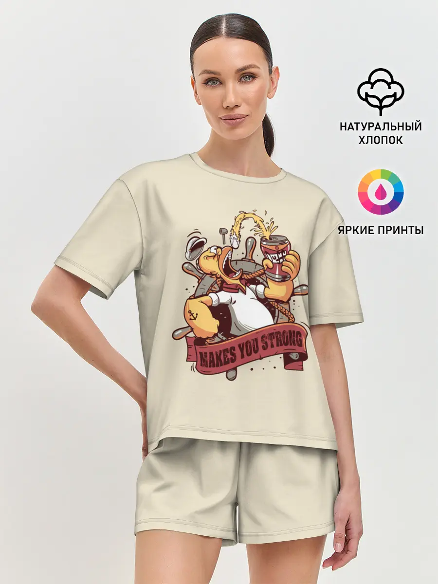 Женская пижама с шортами / Сделаю тебя сильнее