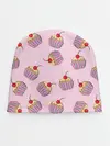 Детская шапка / Капкейки на розовом