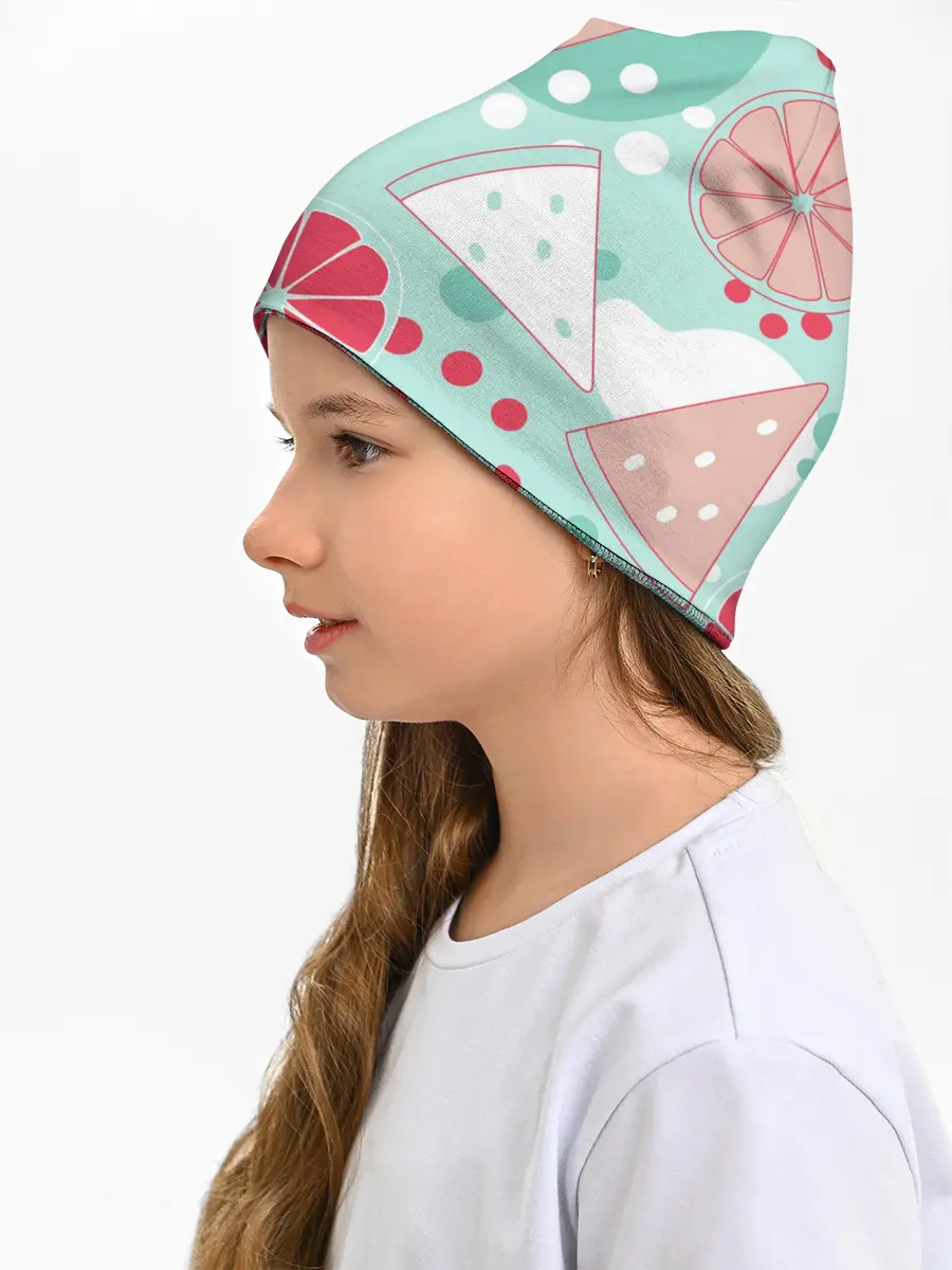 Детская шапка / Арбузно-цитрусовый узор