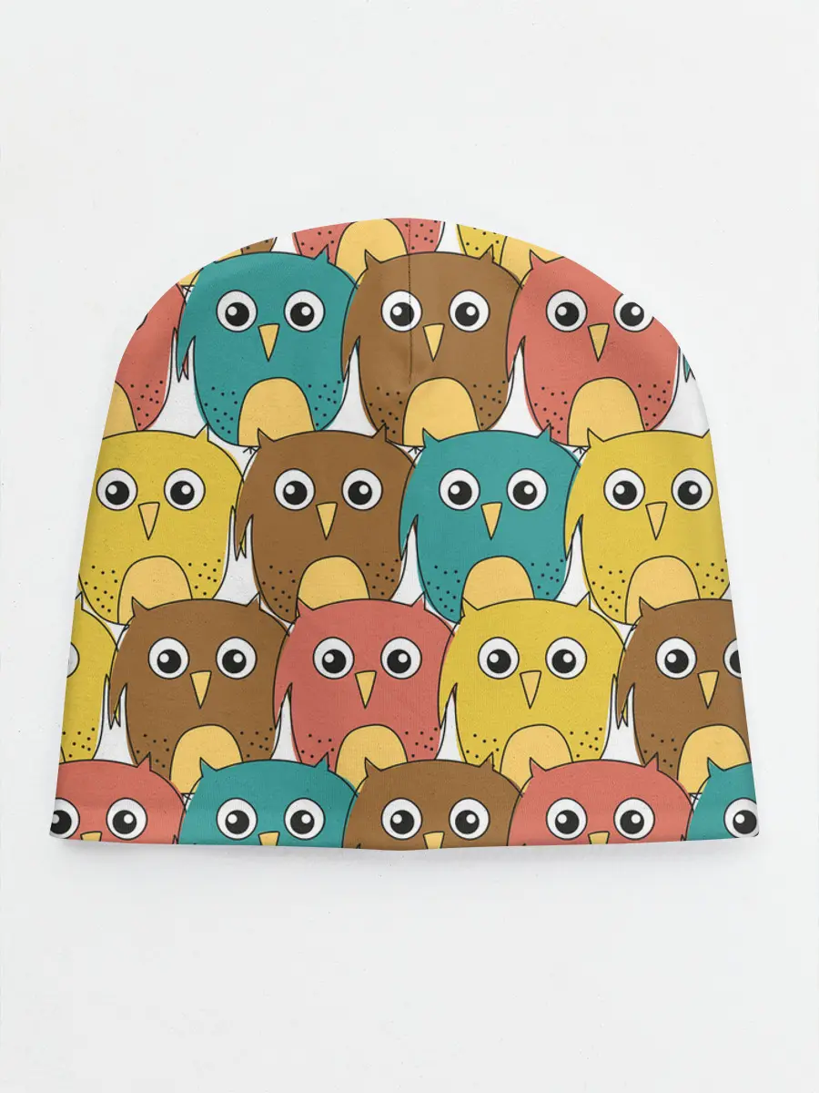 Детская шапка / Разноцветные совы