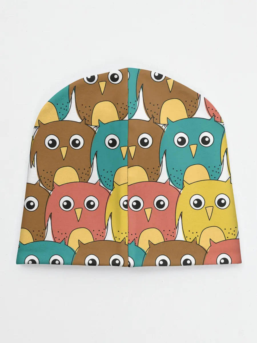 Детская шапка / Разноцветные совы